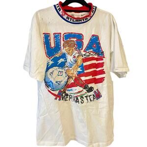 Vintage 90s USA Soccer Atlanta 1996 Olympics Single Stitch Shirt Adult XL